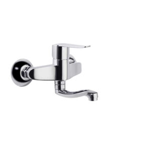 Ypsilon Plus,monomando de fregadero mural con caño conformado corto,cromo