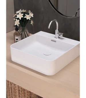 Lavabo sobre encimera Eume blanco brillo